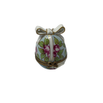 Whimsical Elegance: Baby Blue Egg Limoges Box with White and Gold Bow