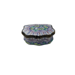 Enchanting Blooms: Limoges Box in the Shape of a Pastel Purple and Green Floral Box