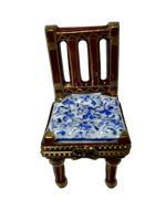 Regal Retreat: Wooden and Gold Chair Limoges Box