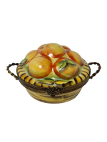 Zestful Delights: Limoges Box - Basket of Oranges