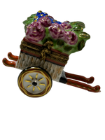 Floral Delights: Limoges Box - Wheelbarrow Full of Flowers