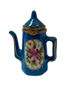 Sevres Splendor: Limoges Box - Blue Kettle Pot