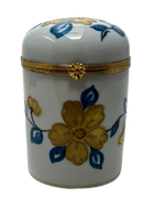 Blooming Beauty: Limoges Box - Cylindrical Floral Treasure