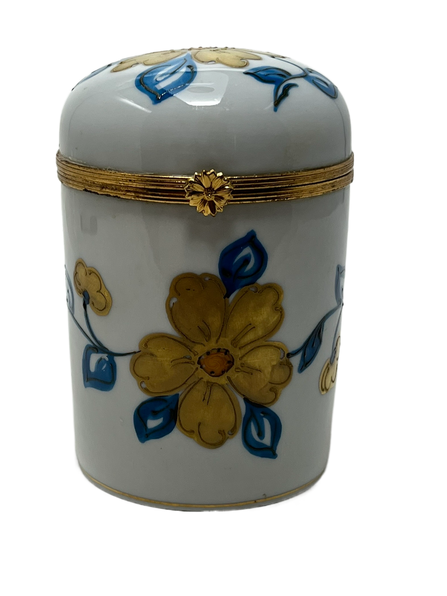 Blooming Beauty: Limoges Box - Cylindrical Floral Treasure