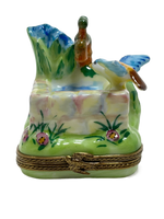 Avian Oasis: Limoges Box - Serene Bird Bath