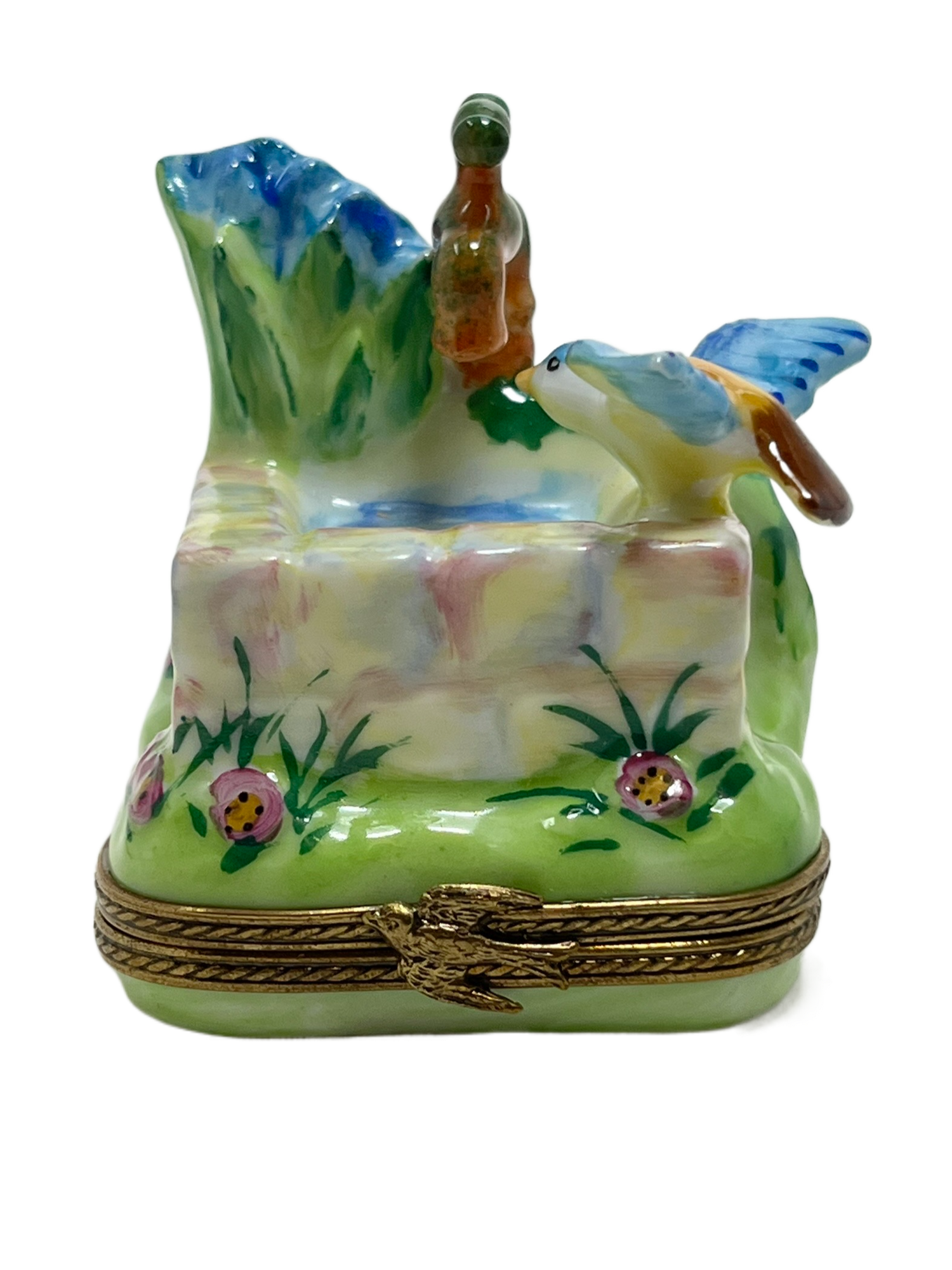 Avian Oasis: Limoges Box - Serene Bird Bath