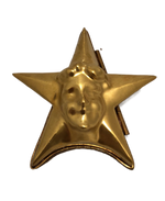 Stellar Beauty: Gold Star Limoges Box with Silhouette of a Woman