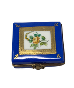 Radiant Blossom: Hand-Painted Limoges Box with Yellow Flower Portrait