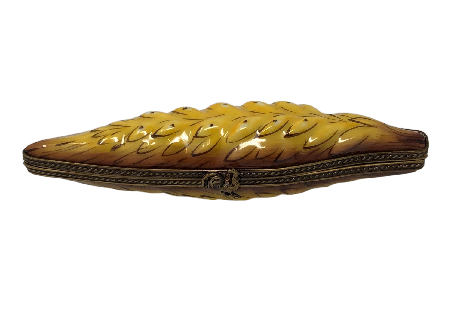 Harvest's Essence: Hand-Painted Wheat Reed Limoges Box
