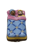 Sleeping Companions: Hand-Painted Limoges Box with Two Men in Bed