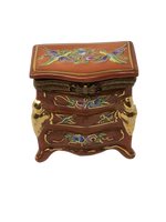 Songbird Serenade: Hand-Painted Wooden Dresser Limoges Box with Birds
