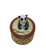 Panda Bear on Yellow Snare Drum Limoges Box