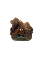 Exquisite Limoges Camel Trinket Box - A Desert Treasure of Porcelain Craftsmanship