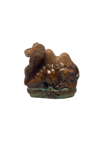 Exquisite Limoges Camel Trinket Box - A Desert Treasure of Porcelain Craftsmanship