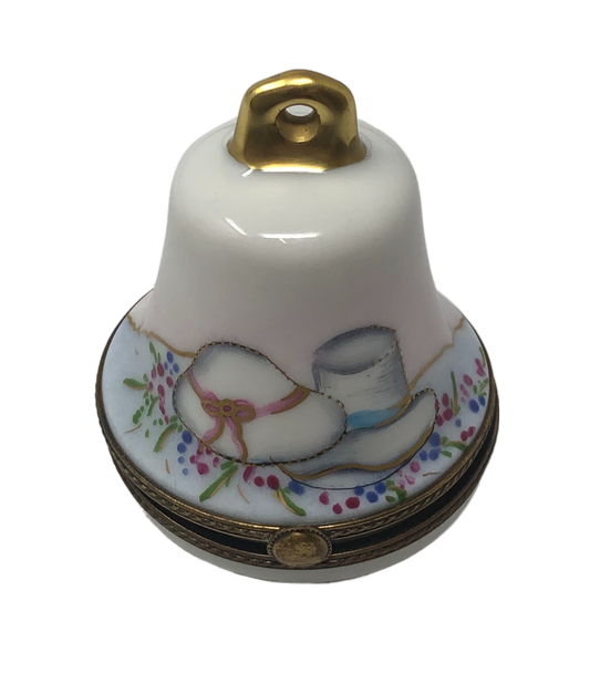 Charming Hat Duo - Hand-Painted Bell Shaped Limoges Box