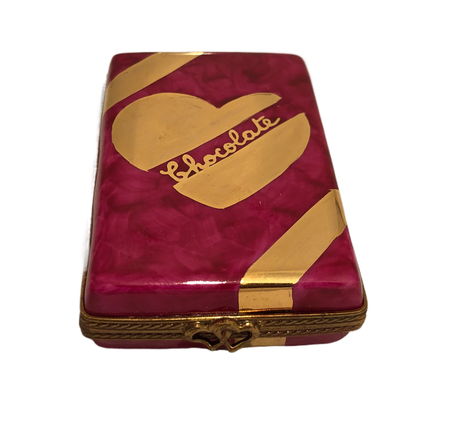 Sweet Temptations: Hand-Painted Limoges Chocolate Heart Keepsake Box - Indulge in the Delights of Love