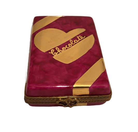 Sweet Temptations: Hand-Painted Limoges Chocolate Heart Keepsake Box - Indulge in the Delights of Love