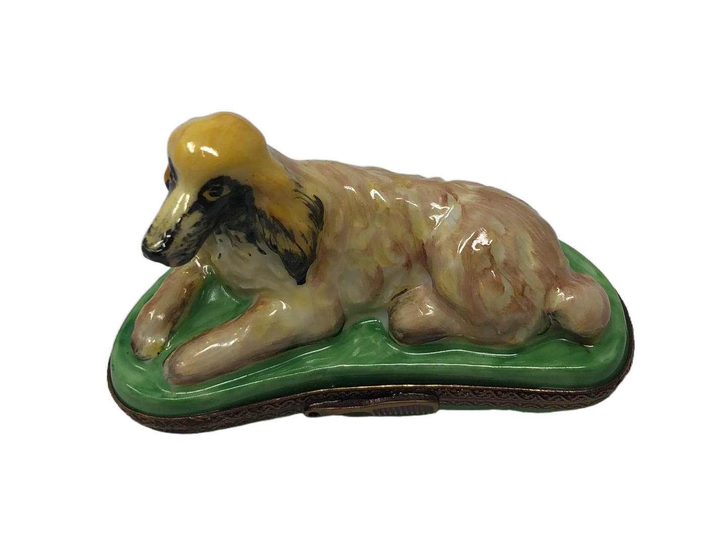 Adorable Shaggy Pup - Brown Dog Limoges Box