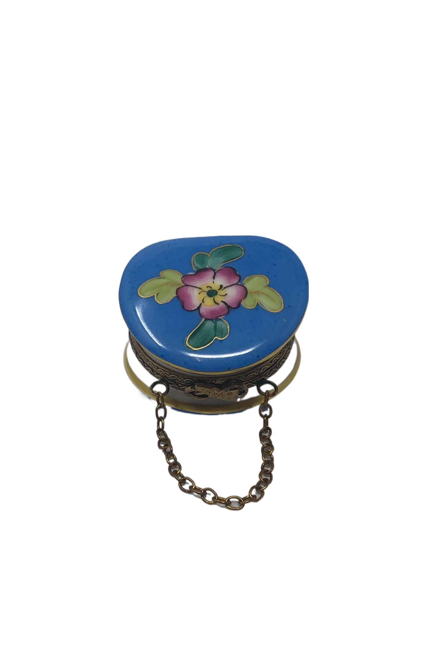 Blooming Elegance - Floral Painted Limoges Purse Box