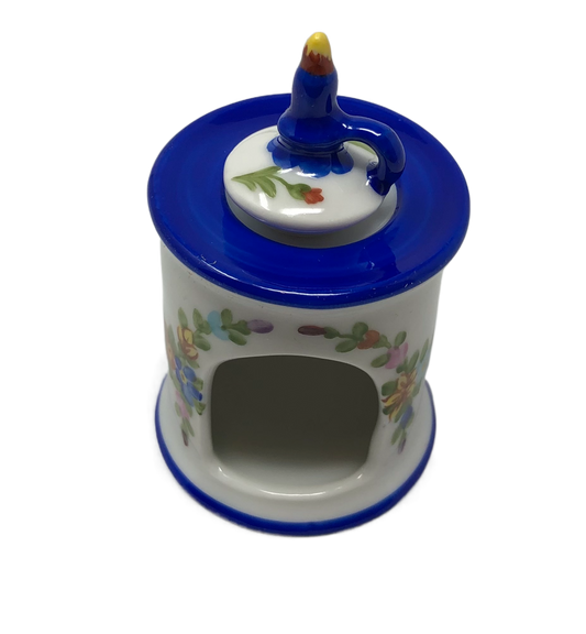 Enchanting Nights - Limoges Veilleuse: Blue and White Miniature Delight