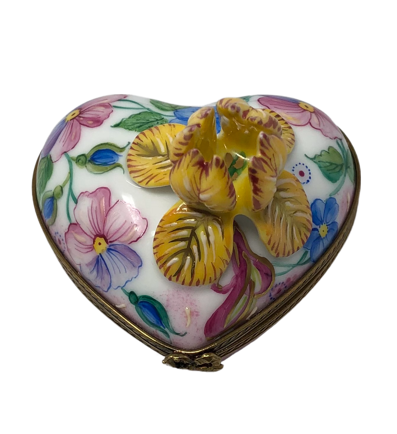 Floral Elegance Heart Limoges Box