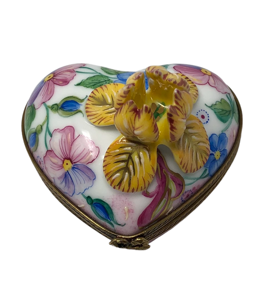 Floral Elegance Heart Limoges Box
