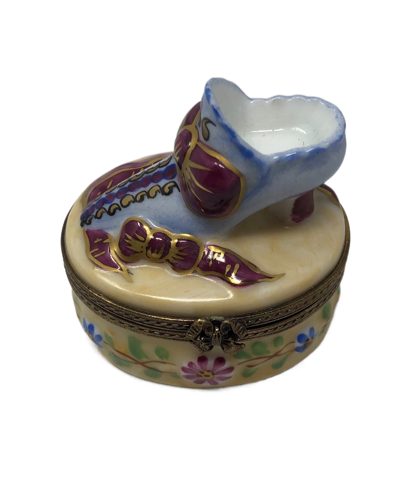 Step into Style: Blue Shoe Limoges Box