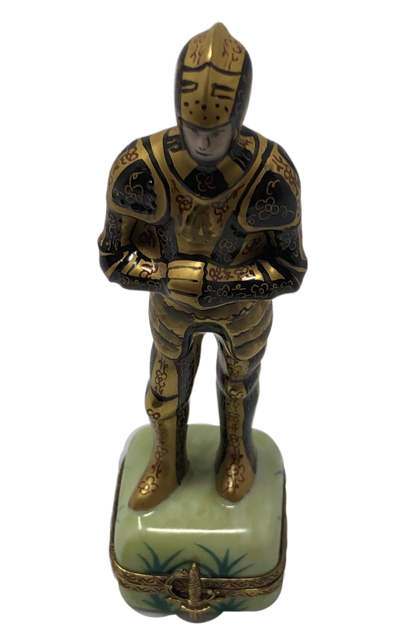 Noble Guardian: Black and Gold Knight Limoges Box