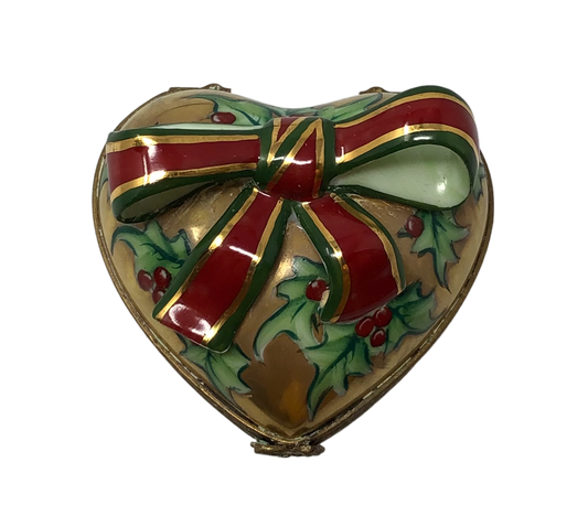 Festive Elegance: Christmas Heart Limoges Box