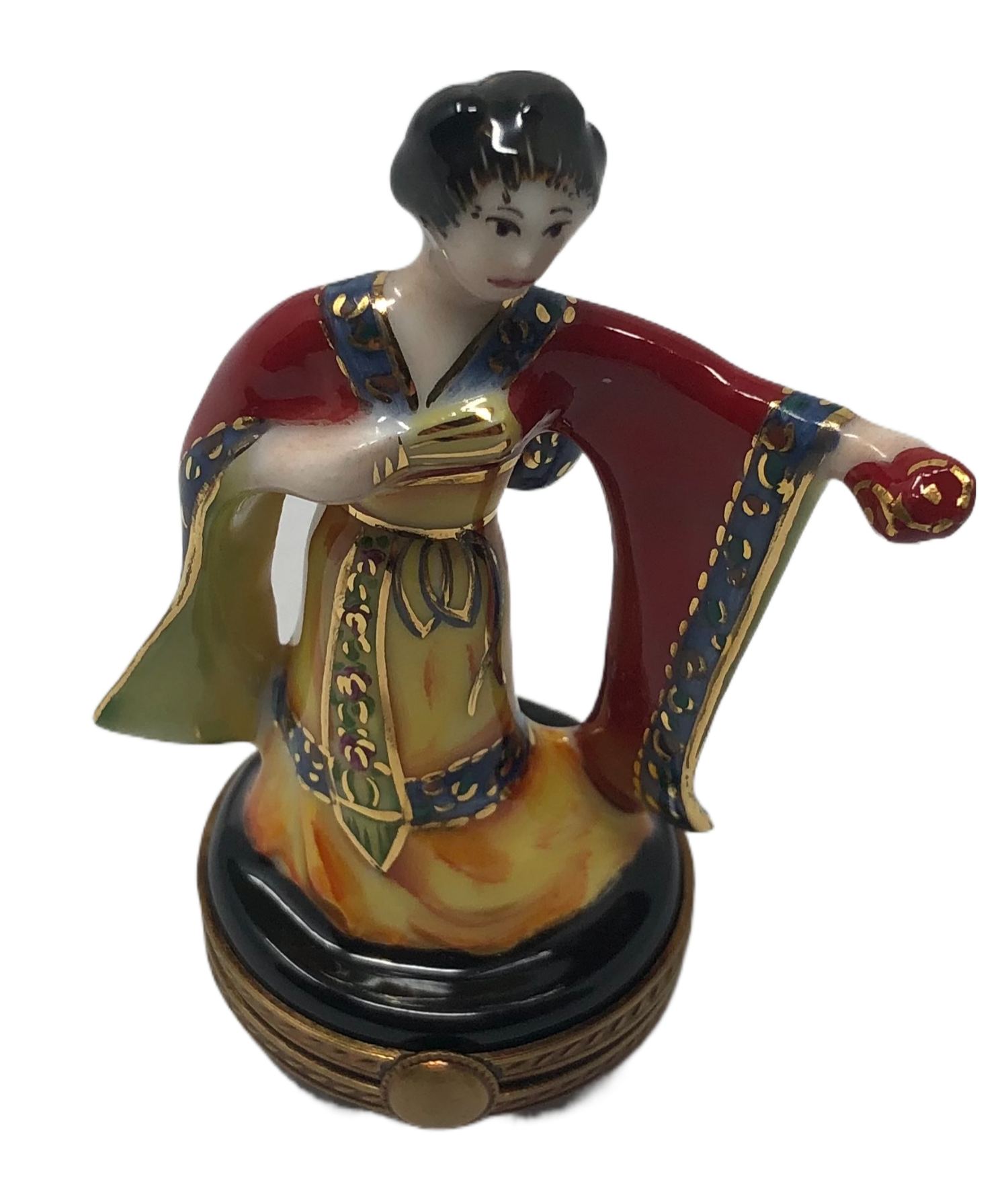 Elegant Enchantment: Limoges Box with Geisha Girl Dancing