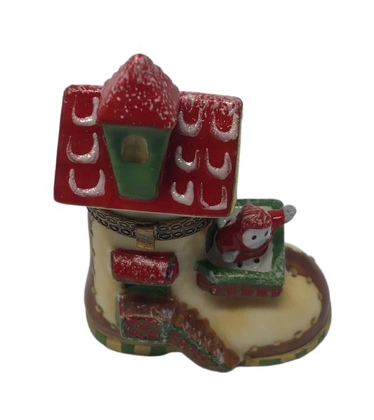 Santa's Elf Boot: A Christmas Wonderland - Limoges Box
