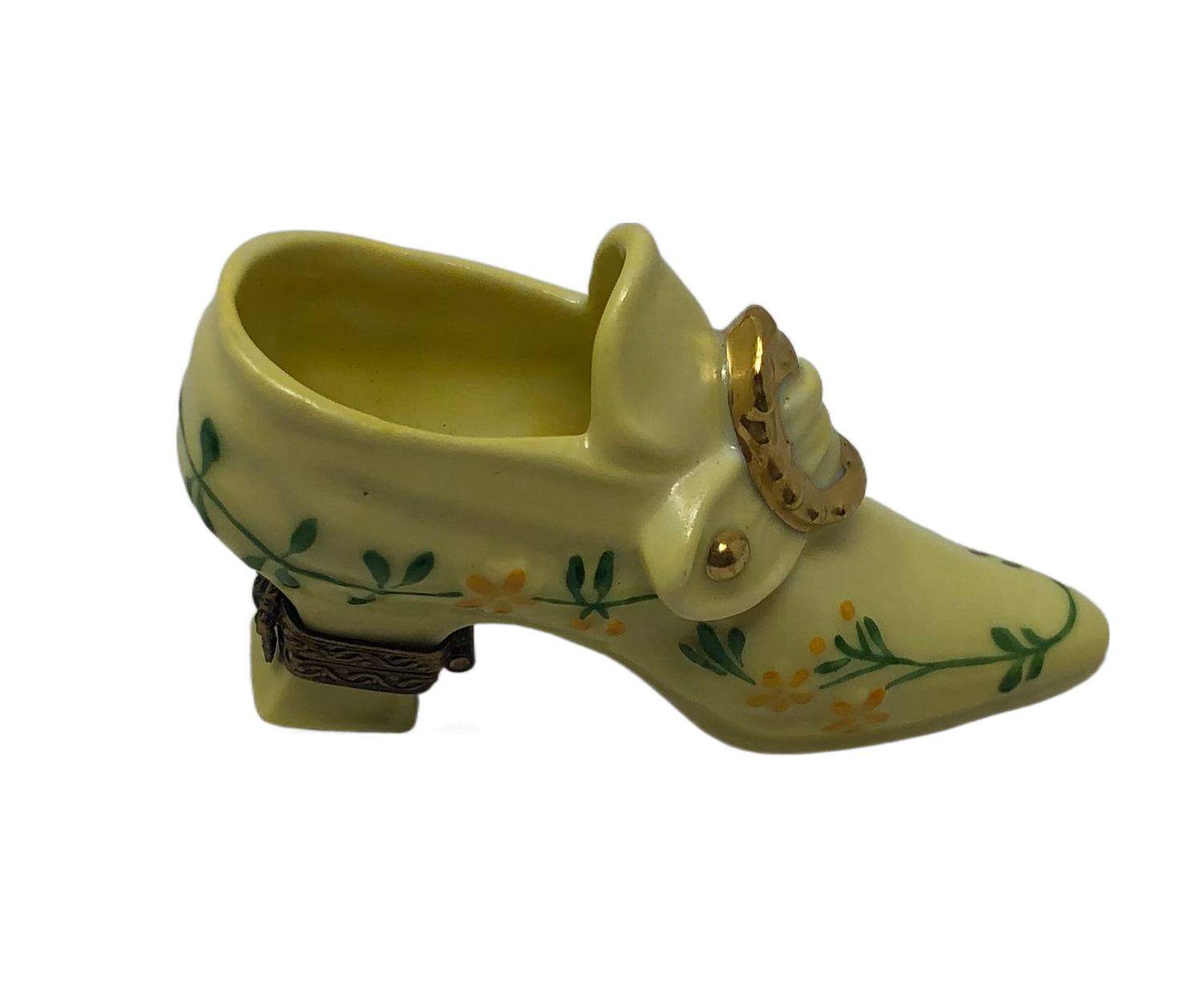 Golden Glamour: Yellow Women's Shoe Limoges Box