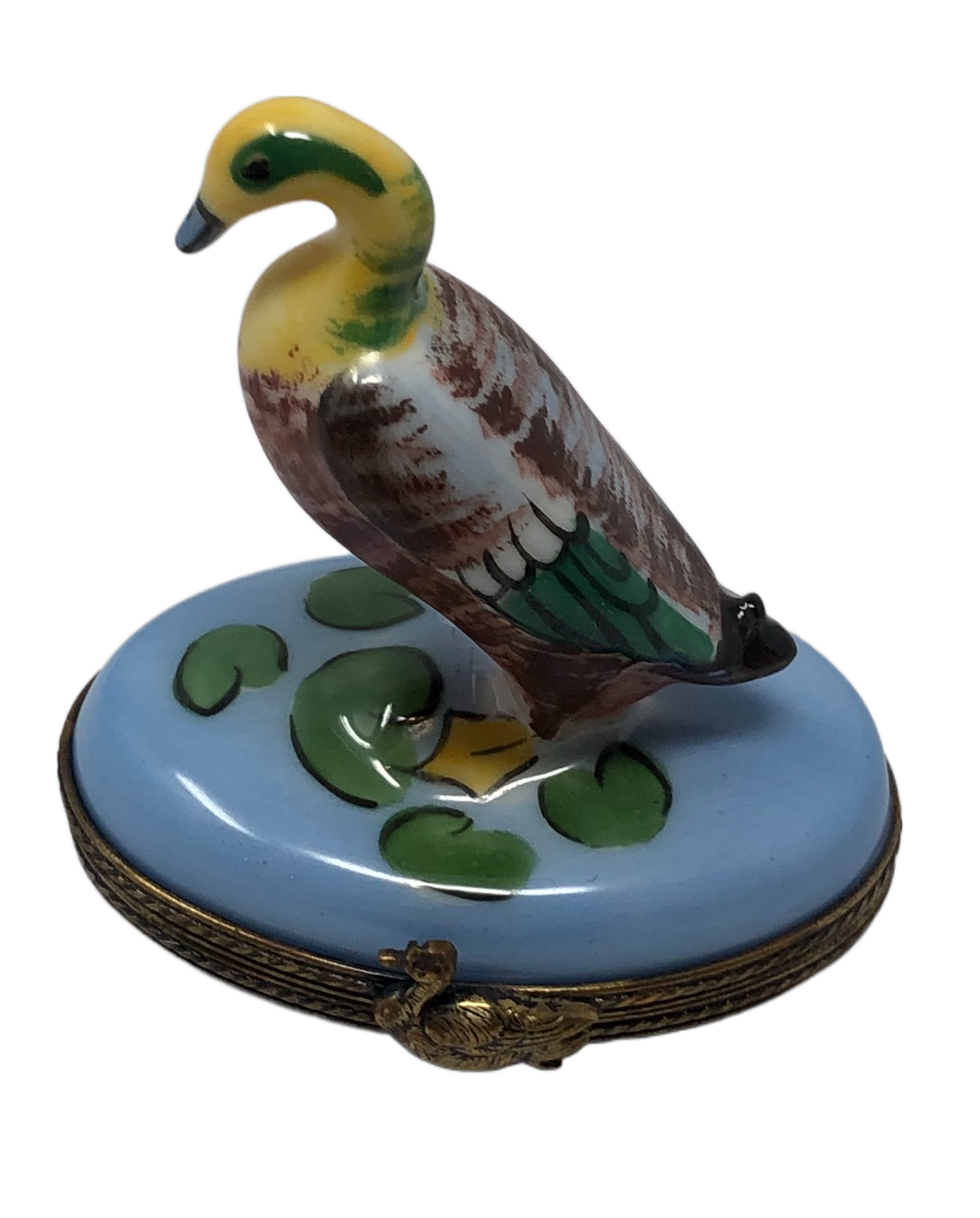Graceful Serenity: Duck on Lily Pads Limoges Box
