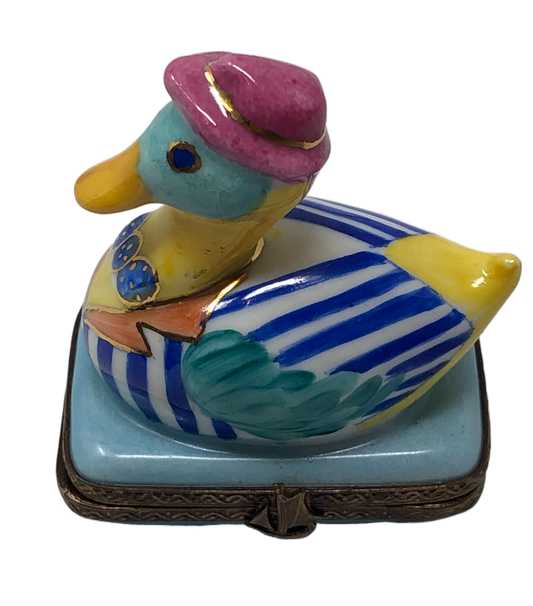 Dapper Duck: Colorful Floating Limoges Box
