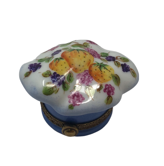 Berry Bliss: Whimsical White Cushion Limoges Box