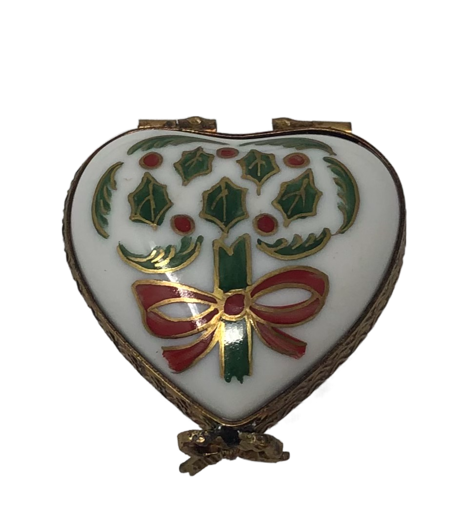 Holiday Love: Festive Christmas Heart Limoges Box