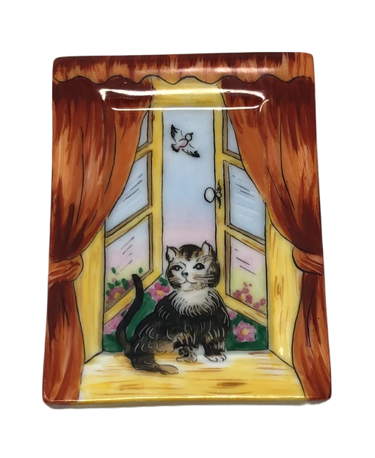 Whiskers & Windows: Cat Portrait Limoges Box