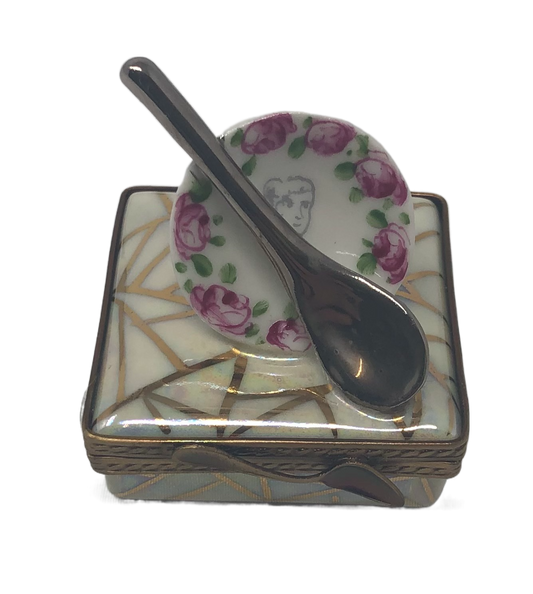 Elegant Porcelain Plate and Spoon: Limoges Box Set