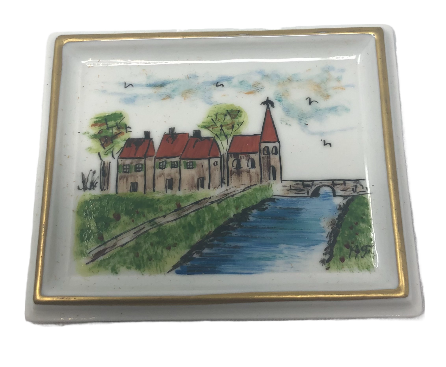 European Village Scenery: Limoges Picture Box