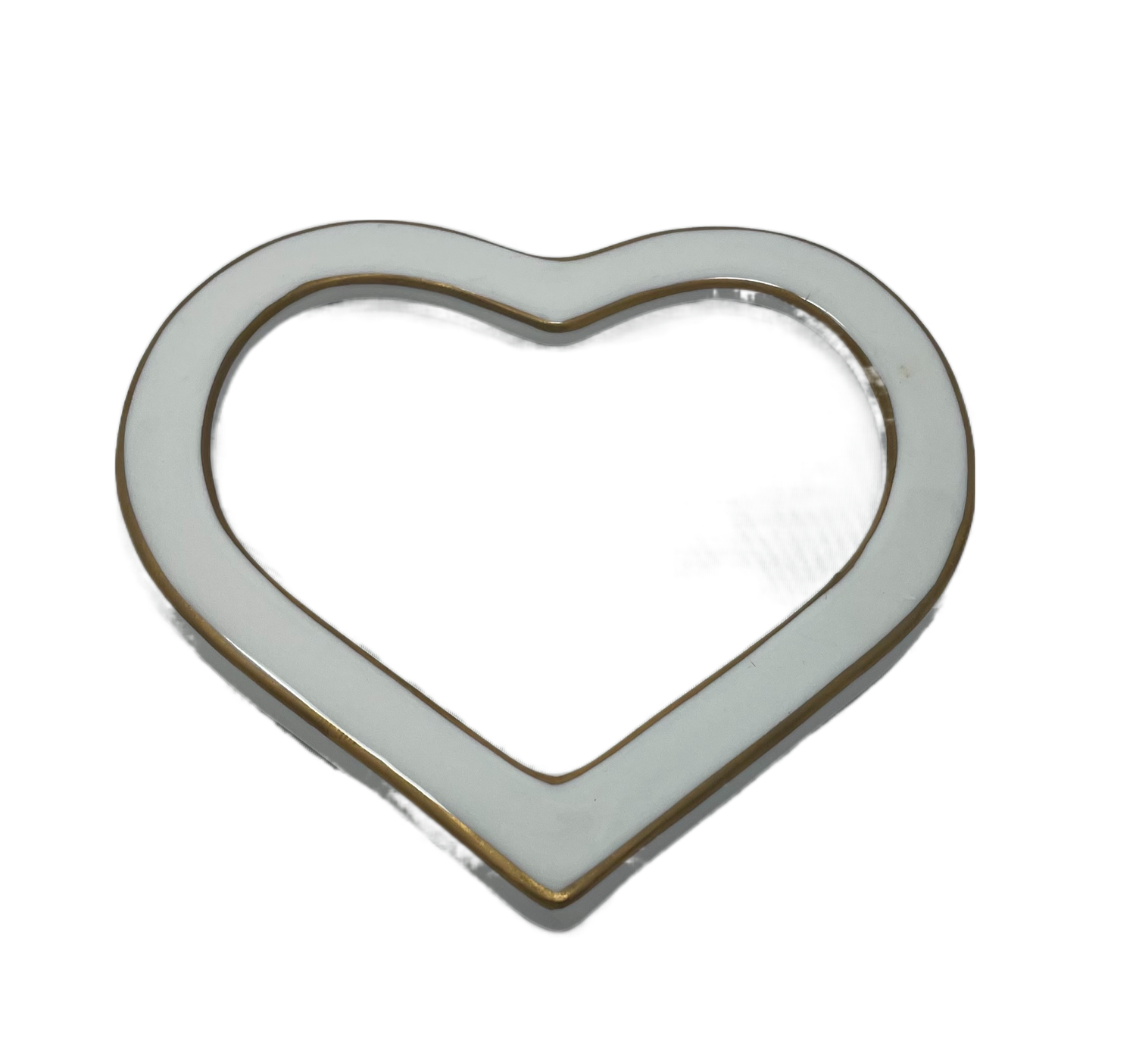 Gilded Whispers: Exquisite White and Gold Heart Ornament