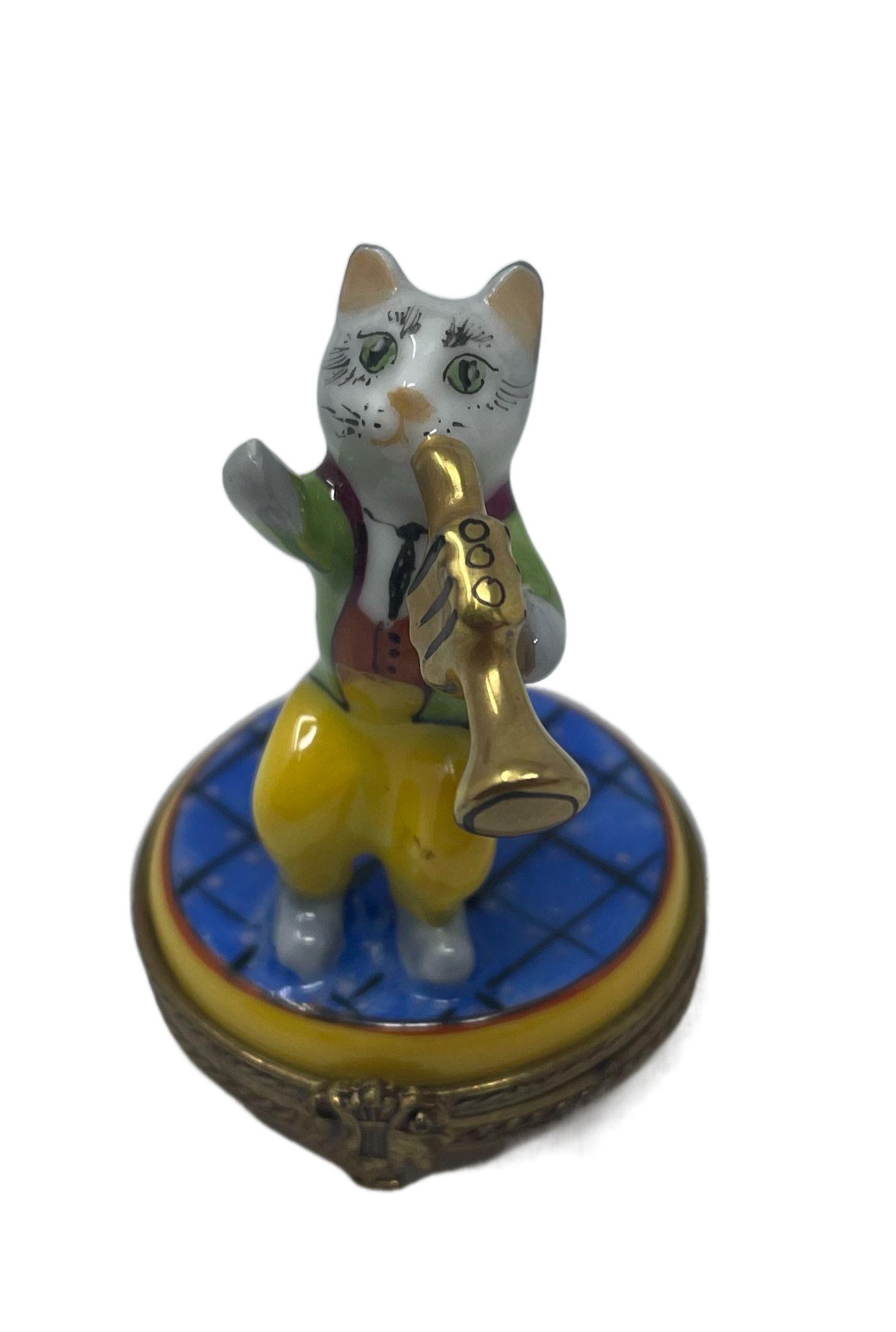 Swingin' Cat Serenade: Limoges Box with Musical Feline