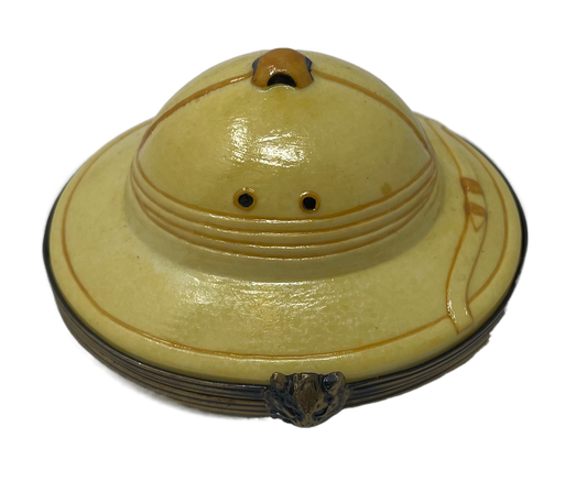 Safari Sun: Limoges Box in the Shape of a Yellow Hat