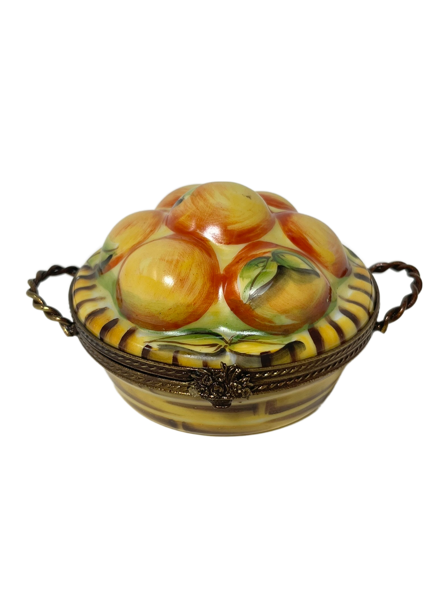 Zestful Delights: Limoges Box - Basket of Oranges