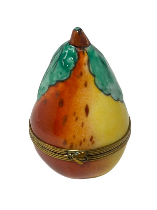 Gilded Harvest: Limoges Box - Golden Pear