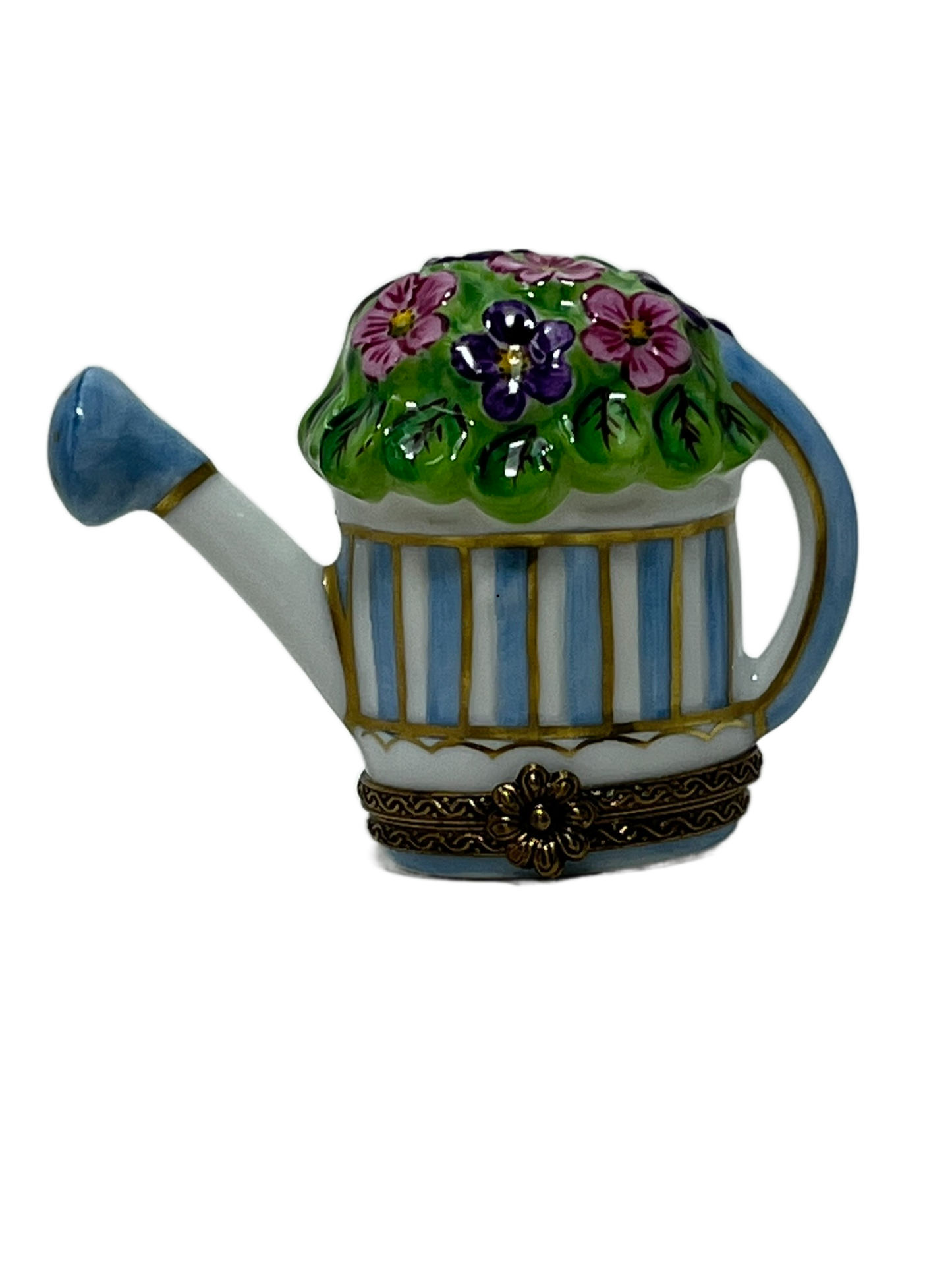 Blooming Delights: Limoges Box - Blue and White Watering Can