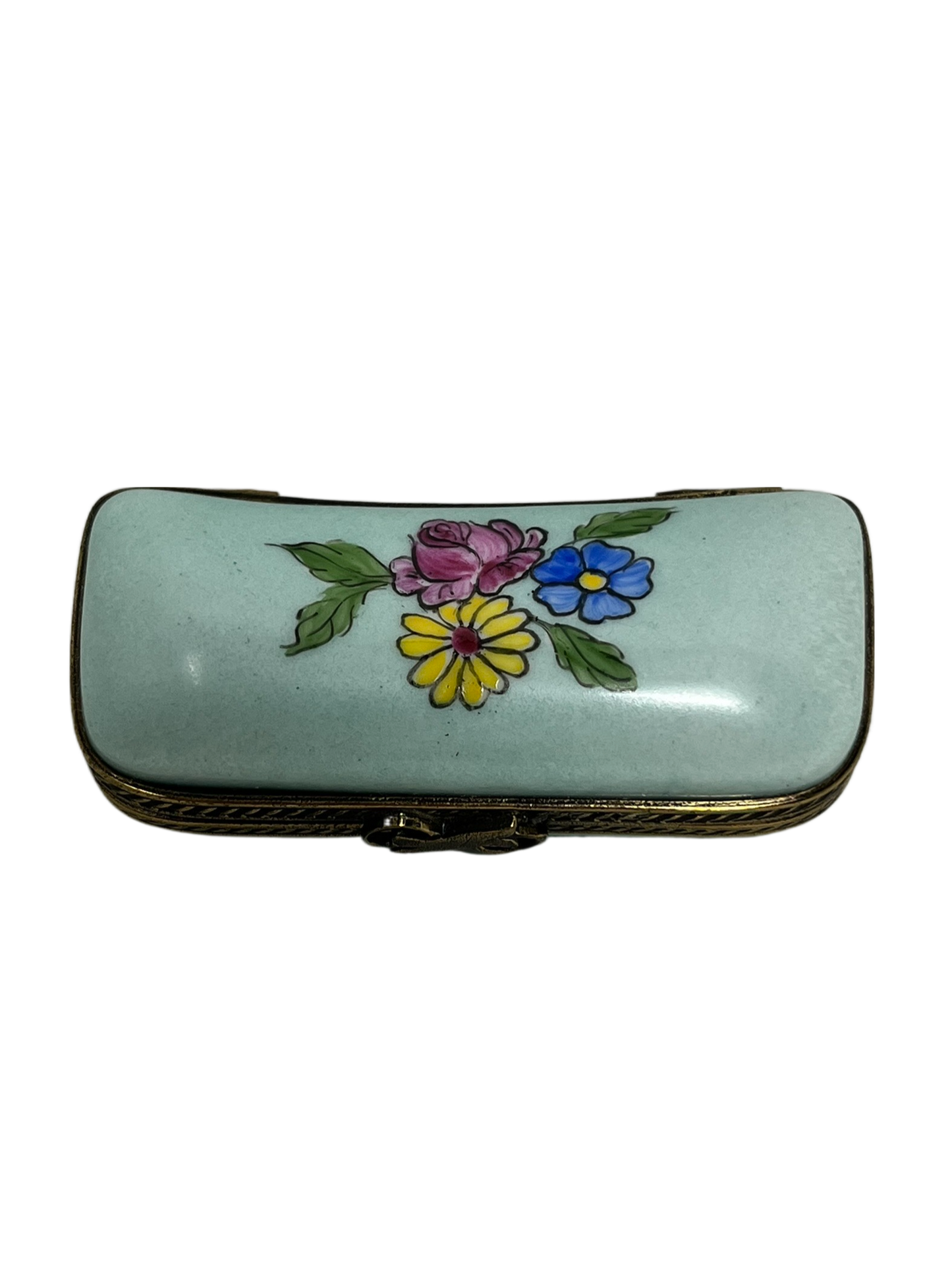 Tranquil Teal Haven: Rectangle Limoges Blower Box