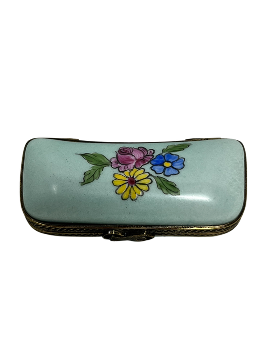 Tranquil Teal Haven: Rectangle Limoges Blower Box