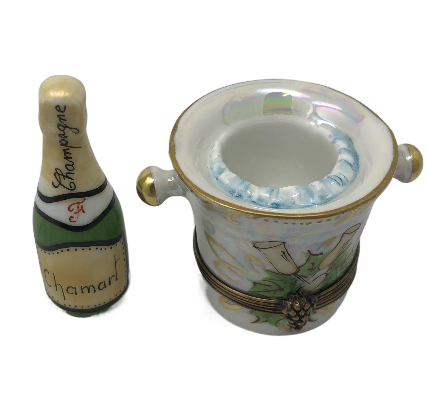 Elegance in a Limoges Box: Champagne Bucket and Bottle