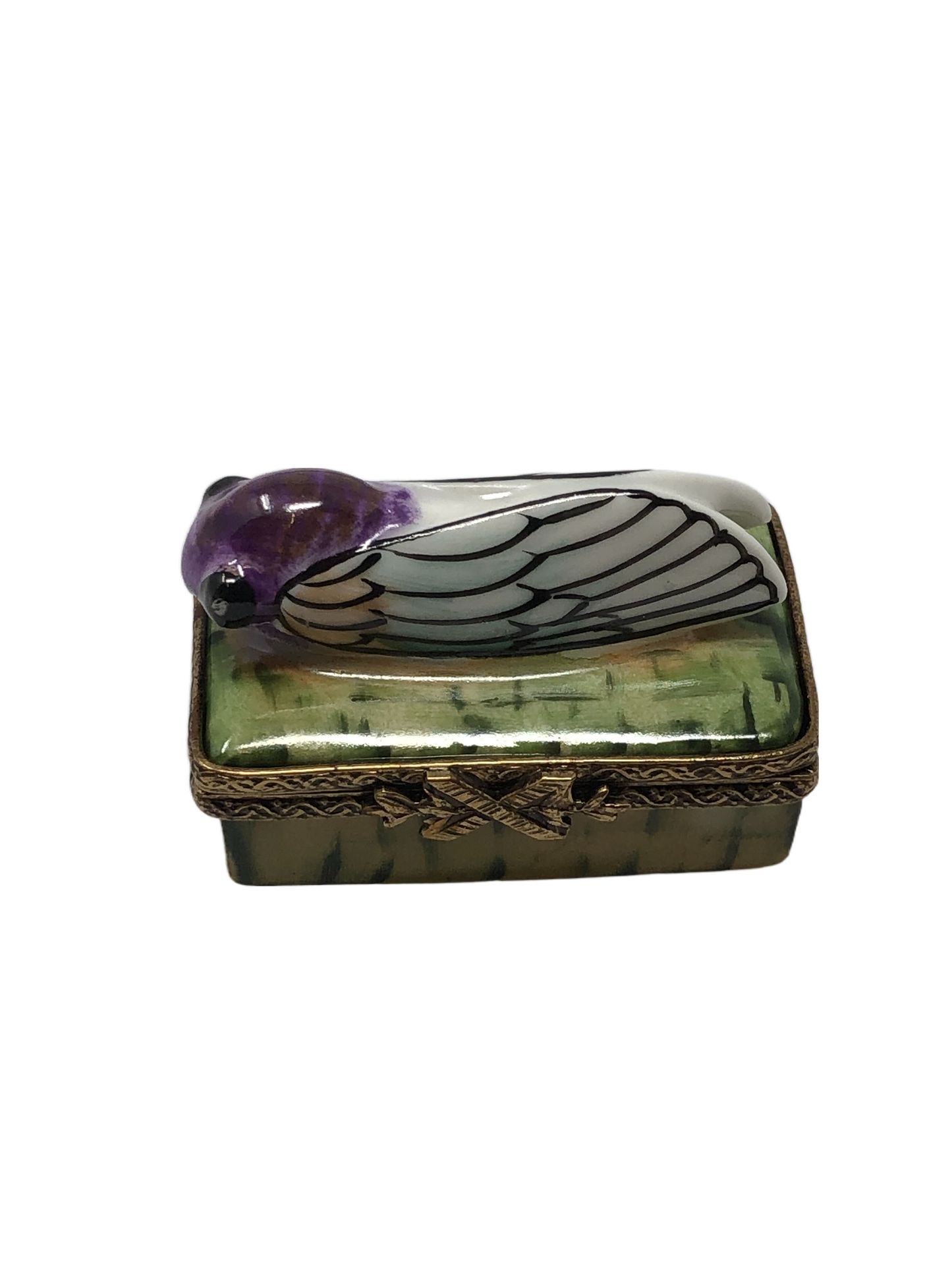 Ethereal Elegance: Resting Fly Limoges Box in Purple